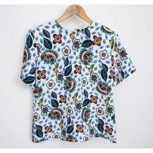 Vintage Notations 80's Abstract Floral Blouse